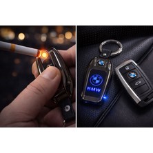 Bmw Model LED Işıklı Şarjlı Çakmak Anahtarlık – Rüzgar Geçirmez Elektrikli Plazma Çakmak (Usb Şarjlı)