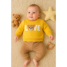 Narnuga Bear Love Nakışlı % 100 Pamuklu 2'li Erkek Takım