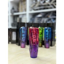 Özgürce Mor ve Kırmızı Renkli 15CM Epoksi Vites Topuzu, Şık ve Dayanıklı Tasarım