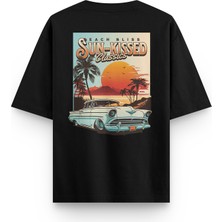 Overoz Classics Car Klasik Araba Sırt Baskılı Oversize Siyah Tshirt 1261