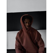 Elku Moda Oversize Kapşonlu Sweatshirt Beyaz Unisex Kalın Kumaş Kışlık Hoodie Kanguru Cep