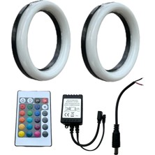 Özgürce Iki Adet Rgb Angel LED 16 Renk Uzaktan Kumandalı 75MM Işık Seti