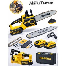 Dragro 21V Kömürsüz Dijital Gösterge Otomatik Yağlamalı Akülü Dal Kesme Budama Testeresi