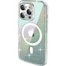 Storozde Joko Iphone 15 Pro Max Rasasi Simli Magsafe Kapak - Şeffaf
