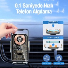 Wirkmarkt 15W Hızlı Şarj - Otomatik Açlır Kapanır Şarjlı Telefon Tutucu Şeffaf Süper Sessiz Tasarım