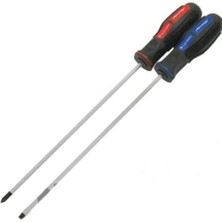 abnturk Toplamda 2 Adet 5X300 Uzun Boy Mıknatıslı Yıldız ve Düz Uçlu Şiş Tornavida Profesyonel Kavrama Ucu