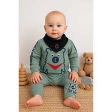 Narnuga Oynar Gözlü Fularlı 3'lü Erkek Bebek Takımı