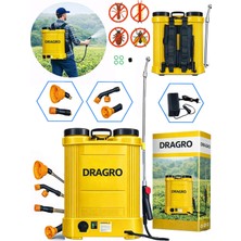 Dragro 16 Lt Sırt Tipi Akülü Yüksek Basınçlı Püskürtücü, Zirai Ilaçlama, Sulama, Püskürtme Pompası