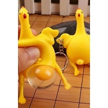 Hayat Store Yumurtlayan Eğlenceli Tavuk Anahtarlık Stres Topu Hediyelik Oyuncak Çanta Süsü - Lisinya