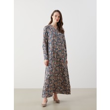 Lc Waikiki Yeni Sezon Kaçık Yaka Desenli Elbise