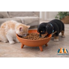 Ayaklı Sırlı Çömlek Kedi & Köpek Maması Kabı 20 cm