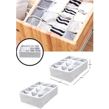 Hayat Store 12 Bölmeli Pratik Bölmeli Çekmece Düzenleyici Organizer(Iç Çamaşırı Kravat Çorap Düzenleyici) - Lisinya