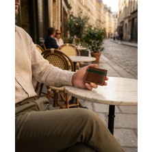 El Yapımı Hakiki Deri Slim Kartlık 5 Gözlü Yeşil Taba