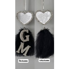 Özgürce Kalpli Taşlı Çift Harfli Otomobil Süsü, Şık ve Özel Tasarım