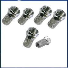 abnturk 5 Adet Kablo Birleştirici Vidalı Rg6 F Konnektör