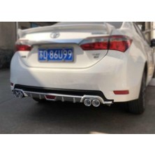 Özgürce Toyota Corolla 2016+ Gri Difüzör Arka Tampon Eki, 4 Çıkışlı