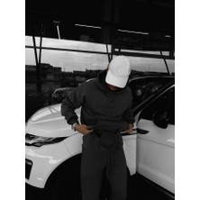 Elku Moda Oversize Kapşonlu Sweatshirt Beyaz Unisex Kalın Kumaş Kışlık Hoodie Kanguru Cep