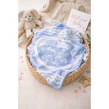 Premium Pamuklu Kışlık Bebek Battaniyesi 95X120 cm – Yumuşak, Sıcak Tutan, Erkek Bebek Mavi