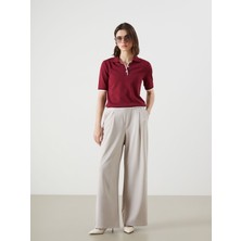 Lc Waikiki Yeni Sezon Beli Lastikli Geniş Paça Kadın Pileli Pantolon