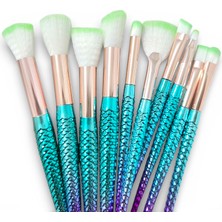 Sudedi Home 10’lu Denizkızı Tasarım Makyaj Fırça Seti Yumuşak Sentetik Kıl Profesyonel