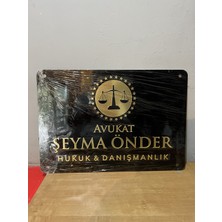 Avukat Tabelası (Pleksi Kapı Giriş Tabelası 50X30 Cm) Siyah ve Gold Renklerin Mükemmel Uyumu