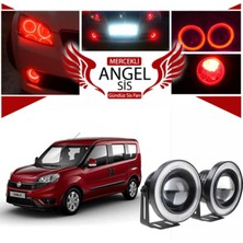 Özgürce Universal 76MM Kırmızı LED Angel Sis Farı Fiat Doblo D4 Uyumlu