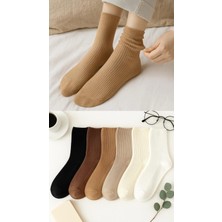 6 Çift Kadın Renkli Lastiksiz Çorap