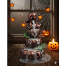 Lebron Bakır Eskitme Görünümlü Hayalet ve Balkabağı Figürü Tütsülük