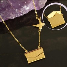 Gümüş Takıcım Zarf I Love You Lüks Çelik Kolye