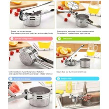 Meli Collection Paslanmaz Çelik Ezici Büyük Hazneli Patates Ezici Püre Yapıcı