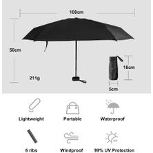 Meli Collection Ultra Hafif Şemsiye Özel Tasarım Muhafaza Kutusuyla Cep Tipi Kapsül Şemsiye