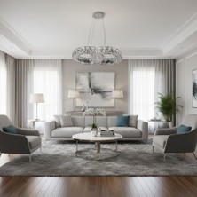 Elizim Home Lighting Sonsuz Kristal Taşlı Ledli Avize