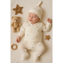 Narnuga Zürafa Desenli 3 Parça Erkek Bebek Hastane Çıkışı % 100 Pamuk