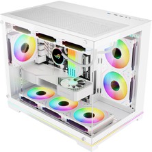 Next Gaming Orion Neon 9x Argb Fan Kumanda ve Kontrolcü Micro Atx Boş Bilgisayar Kasası Beyaz