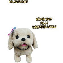 Toys Büyük Boy Pilli Oyuncak Köpek, Hareketli Sesli Oyuncak Köpek, Peluş Köpek , 20 cm