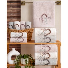 Hazangülü Collection Buldan Üretimi Çeyizlik Nakışlı Asel Pamuk 6'lı El/yüz Havlusu I 50X90