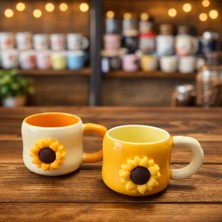 Çiçek Desenli Kupa Hediyelik Bardak Kupa Porselen Bardak