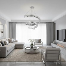 Elizim Home Lighting Yay Kristal Taşlı Ledli Krom Avize