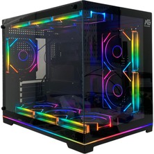 Next Gaming Orion Neon 9x Argb Fan Kumanda ve Kontrolcü Micro Atx Boş Bilgisayar Kasası Siyah