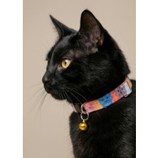 Ben Evcilim Kedi İfadeleri Desenli Kedi Tasması Zilli (18-32cm)