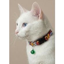 Ben Evcilim Çizgi Roman Desenli Kedi Tasması Zilli (18-32cm)