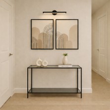 Trendmiz Velmark Modern Metal Profilli Açık Füme Çift Camlı Dresuar Kahve Köşesi Hol Sehpası – 100X33X85 cm