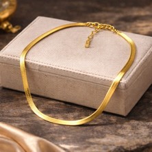 Gold Renk Yassı Kolye