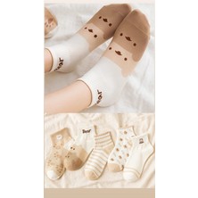 5 Çift Kadın Ayıcık Desenli Kısa Çorap Seti