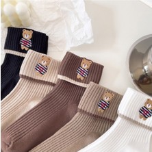 5'li Ayıcık Desenli Kadın Çorap