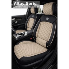 Trobus Toyota Corolla Sedan 2000–2024 - Altay Serisi Bel Destekli Koltuk Kılıfı (Ön+Arka) - Bej Siyah