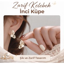 Zarif Kelebek Inci Küpe – Şık ve Zamansız