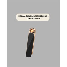 Rüzgar Geçirmez Elektronik Çakmak - Modern Tasarım, Metal Gövde - Lisinya