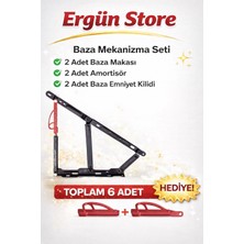 Ergün Store Baza Makası , Baza Pistonu 1200 N , Baza Amortisörü Takım ( Set ) Emniyet Mandalı Hediyeli
