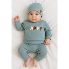 Narnuga Happy Nakışlı 2'li Pamuklu Erkek Bebek Takım